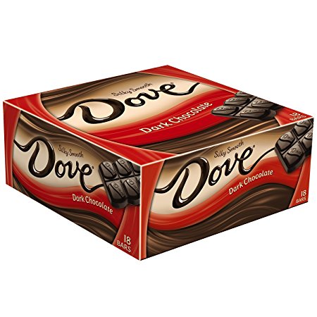 DOVE Dark Chocolate Singles Size Candy Bar 1.44-Ounce Bar 18-Count Box