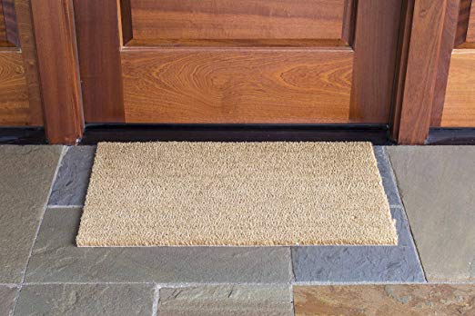DeCoir 18" x 30" Natural Tan (Plain) Coir Doormat