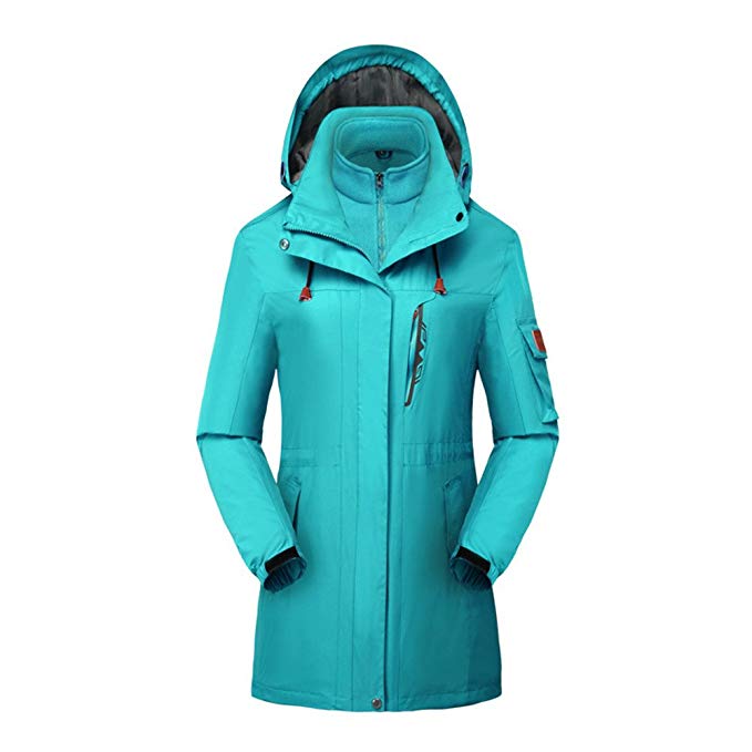Women’s 3 in 1 Waterproof Insulated Ski Snowboard Interchange Jackets Rain Coat