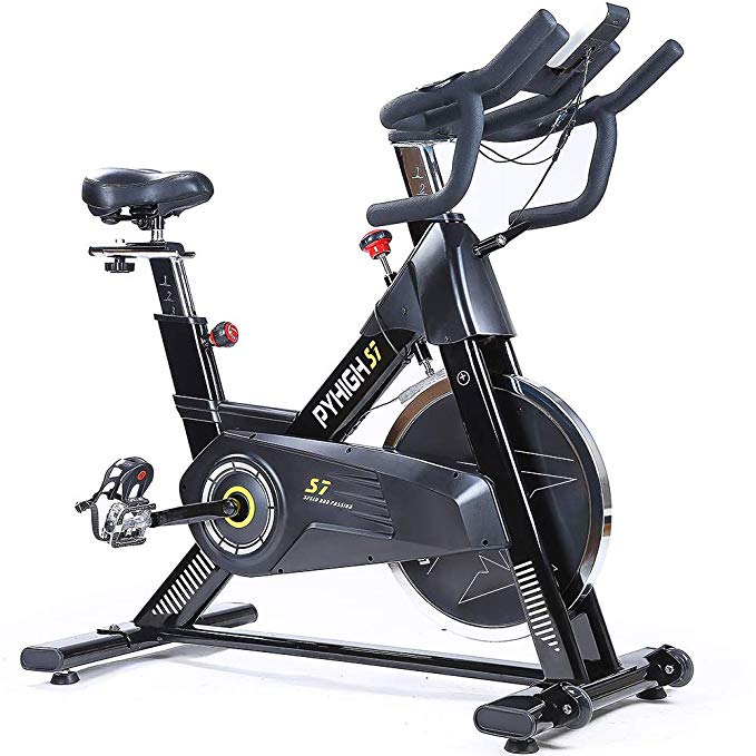 PYHIGH S7 Indoor Cycling Bike-Professional Stationary Bike Exercise Bike 44 lbs Flywheel for Home Cardio Gym Workout-Indoor Bike with Pulse Rate Sensors and iPad Holder …