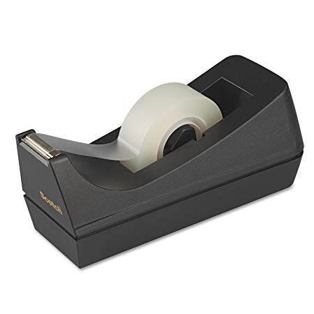 Scotch Desk Tape Dispenser, 1in. Core, Black 3-Pack