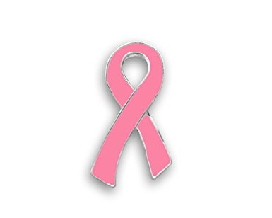 Large Flat Pink Ribbon Pin (Retail)