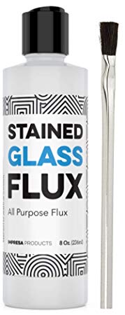 8oz Liquid Zinc Flux for Stained Glass, Soldering Work, Glass Repair and more - Easy Clean Up - Made in USA