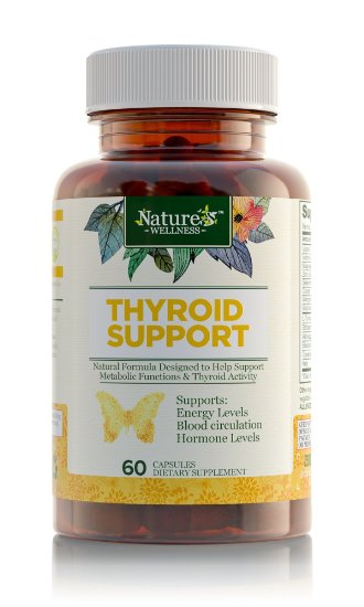 Thyroid Support Formula by Nature's Wellness, 60-Count | for Improved Thyroid Metabolism, Weight Loss, Energy, Relief of Pain & Fatigue | L-Tyrosine, Kelp, Bladderwrack, Ashwagandha, Schizandra