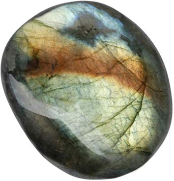 SUNYIK Labradorite Palm Stones Worry Pocket Stone, Polished Irregular Shaped Sphere Decortarion 1.5"-2.5"