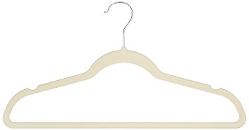 AmazonBasics Velvet Suit Hangers, 100-Pack, Ivory/Beige