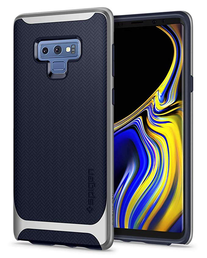 Spigen Neo Hybrid Galaxy Note 9 Case with Herringbone Flexible Inner Protection and Reinforced Hard Bumper Frame for Galaxy Note 9 (2018) - Arctic Silver