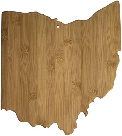 Totally Bamboo 20-7956OH Ohio State Shaped Bamboo Serving & Cutting Board