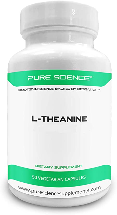 Pure Science L-Theanine Supplement 400 mg – Supports Cognition, Improves Mental Performance and Calms the mind and Reduce stress - 50 Vegetarian Capsules