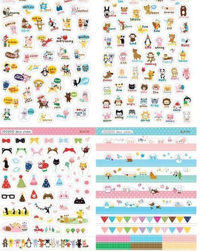 Free shipping-8 Sheets Korea DIY Kawaii Diary PrettyZoo Animals Sticker Set - Deco Translucent Sticker Set