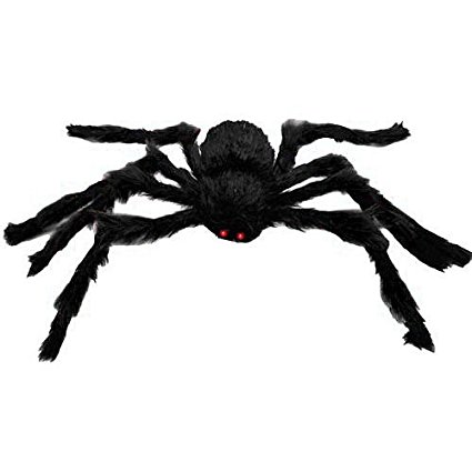 ABOEL-4.9ft Long Plush Spider for Halloween Decoration (Spider Black)