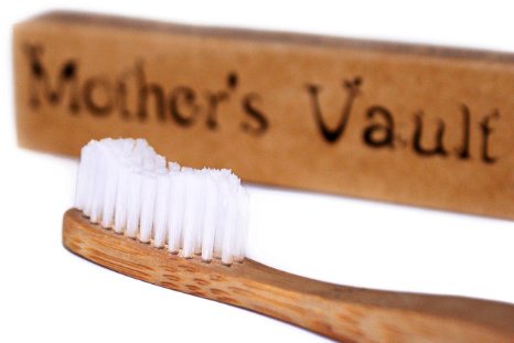 Mother's Vault Biodegradable, Eco-Friendly Bamboo Toothbrush w/ BPA-Free Soft Nylon Bristles - Natural Dental Care for Men & Women (1 Toothbrush)