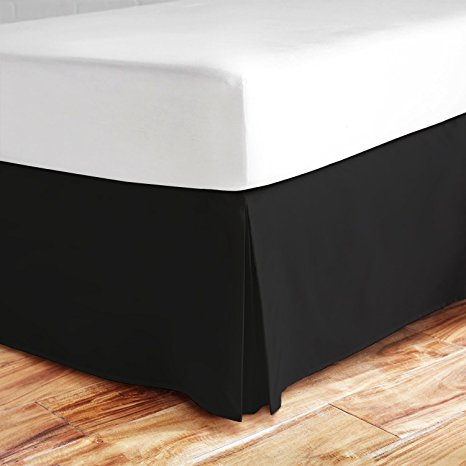 Zen Bamboo Ultra Soft Bed Skirt - Premium, Eco-friendly, Hypoallergenic, and Wrinkle Resistant Rayon Derived Bamboo Dust Ruffle with 15-inch Drop - California King - Black