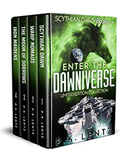 Enter the Dawniverse: Books 1-4 Boxed Set (Scythian Dawn, Warp Nomads, The Moon of Sorrows, Iron Maidens)