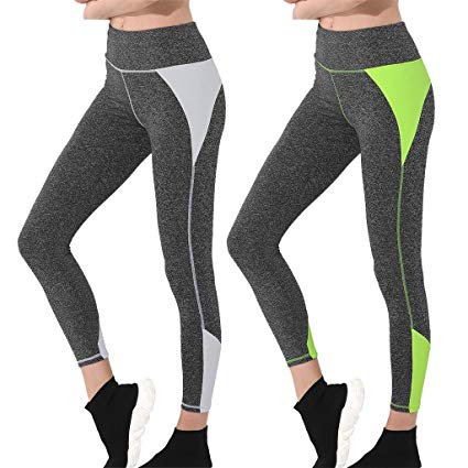 Wantdo Women's Strechy Yoga Pants Soft Lightweight Tummy Control Soild Sport Leggings