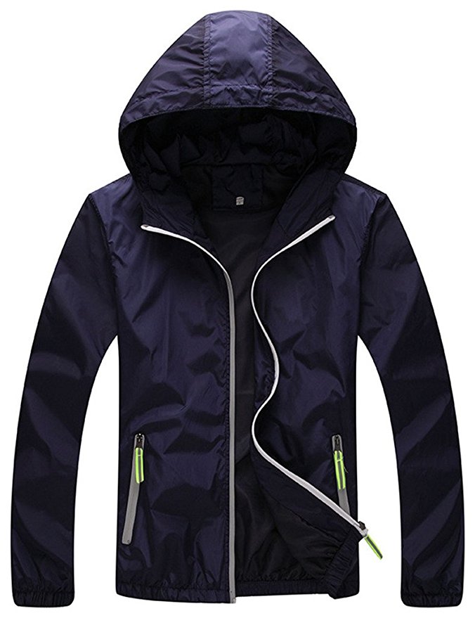 Lasher Women's Lightweight Windproof UV Protect Coat Hooded Sport Zip Up Jacket