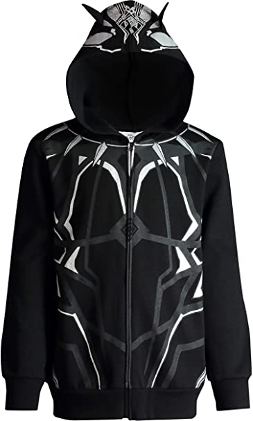 Marvel Avengers Black Panther Boys' Zip-Up Costume Hoodie