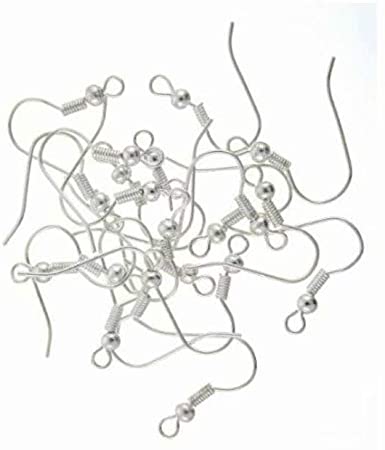 100 Silver Plated Earwires Earring Hooks Wires