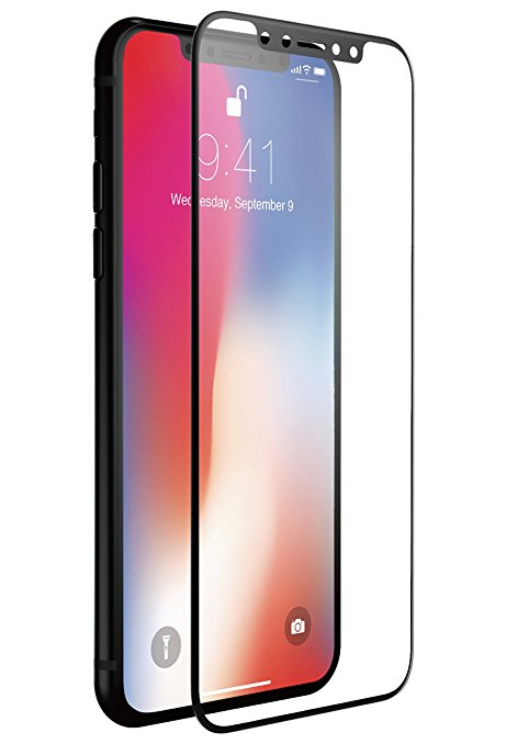 iPhone X Xkin 3D Curved Tempered Glass Ultra-Tough 9H Durable Smooth Smudge/Scratch Free Beveled Full-Screen