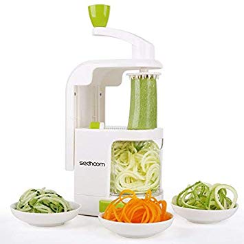 Spiralizer, Sedhoom 4-blade Vegetable Spiralizer, Zucchini Noodle Maker, Spiralizer Vegetable Slicer, Zucchini Spaghetti Maker, Veggie Pasta Maker for Low Carb Paleo Gluten-Free Meals