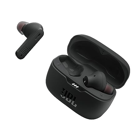 JBL Tune 235NC Wireless ANC Earbuds (TWS), Massive 40Hrs Playtime with Speed Charge, Customizable Bass with Headphones App, 4 Mics for Perfect Calls, Google Fast Pair, Bluetooth 5.2 (Black)