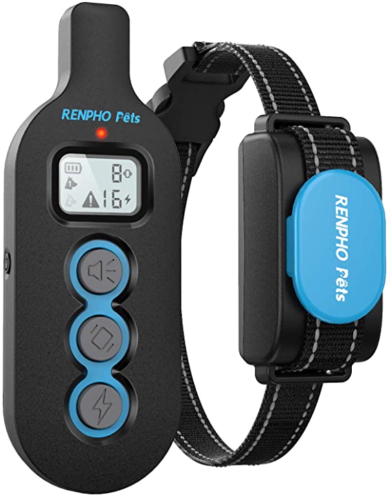 RENPHO Shock Collar for Dogs Large Breed, Dog Training Collar with Remote for Small Medium Dogs, Rechargeable Dog Shock Collar with Beep Vibration Shock, IPx7 Waterproof, 330 Yards Range