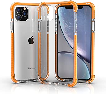 Idea Promo Ultra Clear Case for 2019 iPhone 11 Clear Case, Shock-Absorption and Anti Scratch, Heavy Duty Protective, Reinforced Conner and Rubber Bumper Shockproof (Orange, iPhone 11)