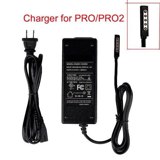 kingleder DC12V 36A Wall Charger for Microsoft Surface Pro and Surface Pro 2 US Plug Power Adapter for Surface Pro2 and Surface Pro Tablet