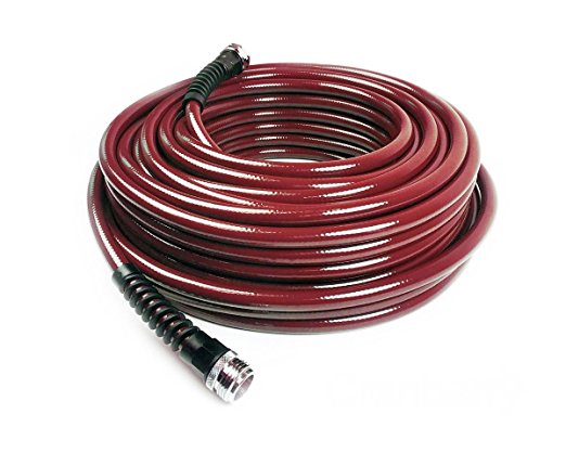 Water Right 400 Series Polyurethane Slim & Light Drinking Water Safe Garden Hose, 25-Foot x 7/16-Inch, Brass Fittings, Cranberry, USA Made