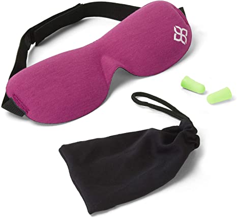 Pink Bedtime Bliss Eye Mask for Sleeping | Sleep Mask for Men & Women. Our Luxury Blackout Masks are Adjustable, Contoured & Comfortable - Includes Carry Pouch and Ear Plugs