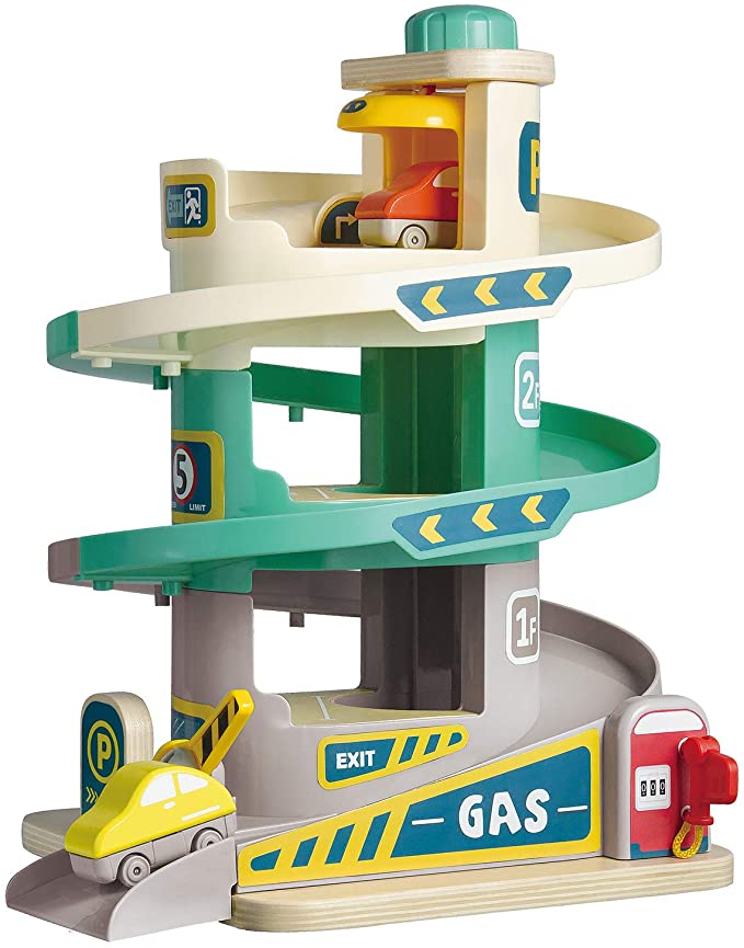 TOP BRIGHT Kids Toy Car Garage Set for Toddlers 3 Year Old and Up Boys Girls, Childrens Car Parking Garage Ramp Toy and Cars with Elevator and 3 Storey