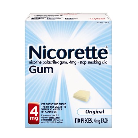 Nicorette Nicotine Gum Original 4 milligram Stop Smoking Aid 110 count