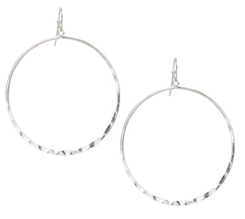 SPUNKYsoul Hoop Gold or Silver Medium or Large with Texture Circle Statement Earrings for Women