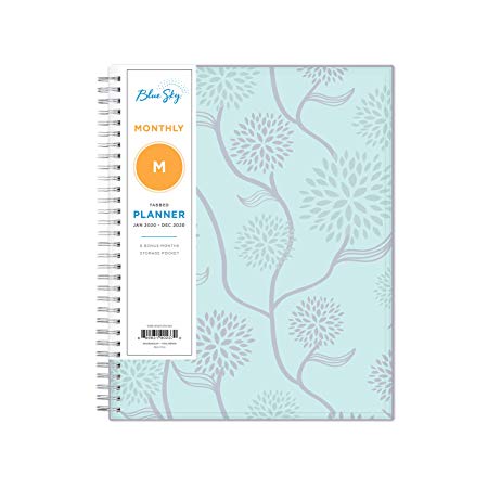 Blue Sky 2020 Monthly Planner, Flexible Cover, Twin-Wire Binding, 8" x 10", Rue Du Flore