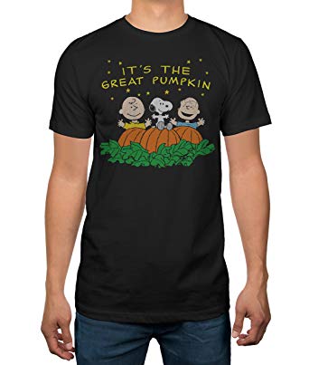 Peanuts Halloween It's the Great Pumpkin Men's Black T-shirt