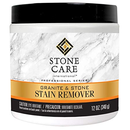 Stone Care International Stone Stain Remover Poultice Powder - Safely Removes Deep Food, Ink, Mildew and Oil Stains From Stone Surfaces - 12oz