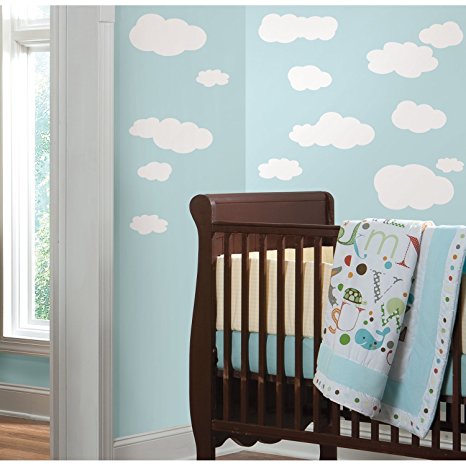 RoomMates RMK1562SCS Clouds (White Bkgnd) Peel and Stick Wall Decals