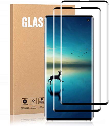 Galaxy S10 Screen Protector,Full Coverage Tempered Glass[2 Pack][3D Curved]［Solution for Ultrasonic Fingerprint］Tempered Glass Screen Protector Suitable for Galaxy S10