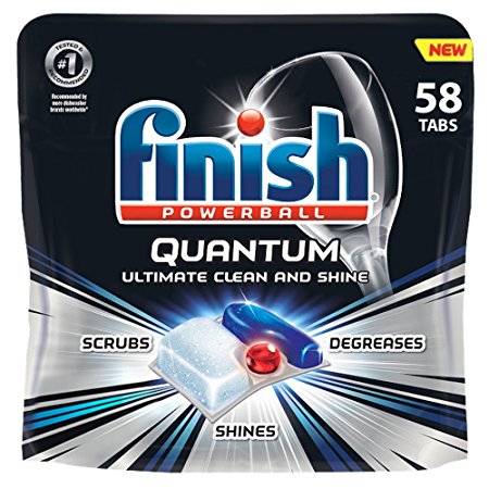 Finish Quantum 58ct Dishwasher Detergent Tabs, Ultimate Clean & Shine