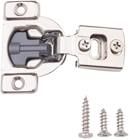 AmazonBasics AB-4013 Hinges, 1/2" Overlay, Nickel Plated