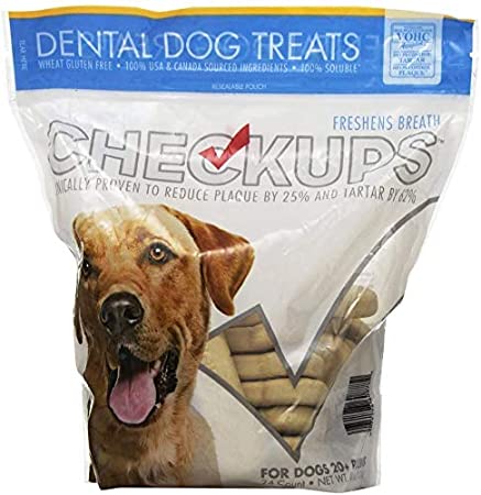 Checkups- Dental Dog Treats, 24ct 48 oz. for dogs 20  pounds 2 Pack akj