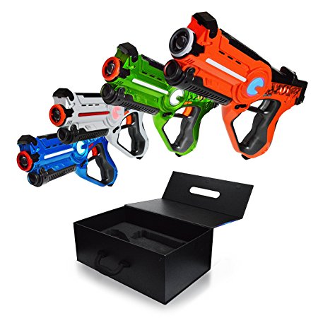 Family Games Laser Tag Night 4 Pack Set, Glow in the Dark Family Yard Games & Birthday Set Party Games
