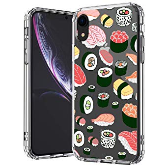 MOSNOVO iPhone XR Case, Clear iPhone XR Case, Sushi Pattern Clear Design Transparent Plastic Hard Back Case with Soft TPU Bumper Protective Case Cover for Apple iPhone XR