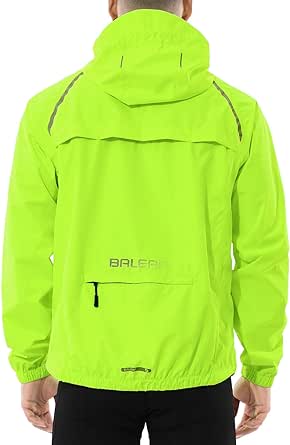 BALEAF Men's Waterproof Cycling Jacket Quick Dry Rain Jacket with Zipper Pockets for Outdoor for Running Packaway