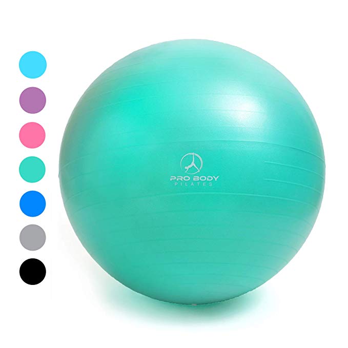 Exercise Ball - Professional Grade Anti-Burst Fitness, Balance Ball for Pilates, Yoga, Birthing, Stability Gym Workout Training and Physical Therapy