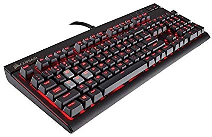 CORSAIR STRAFE Mechanical Gaming Keyboard - Red LED Backlit - USB Passthrough - Linear and Quiet - Cherry MX Red Switch (Certified Refurbished)