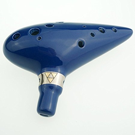 Replica 12 Hole Ocarina From Legend of Zelda Alto C Dark Blue,12 Hole ocarina from the game played by Link,exquisite breath response and crystal clear tone,well tuned musical instrument