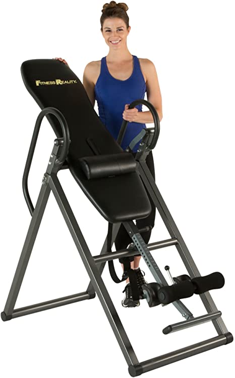 Fitness Reality Unisex Adult 690XL Inversion Table with Lumbar Pillow/Full Vertical Inversion - Black, N/A