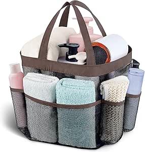 Mesh Shower Caddy Portable, Quick Dry Hanging Shower Tote Bag for College Dorm Room Essentials, Large Capacity Shower Caddy Dorm for Bathroom Gym Swimming