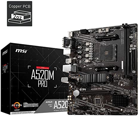 MSI Pro AMD A520 AM4 Micro ATX DDR4-SDRAM Motherboard